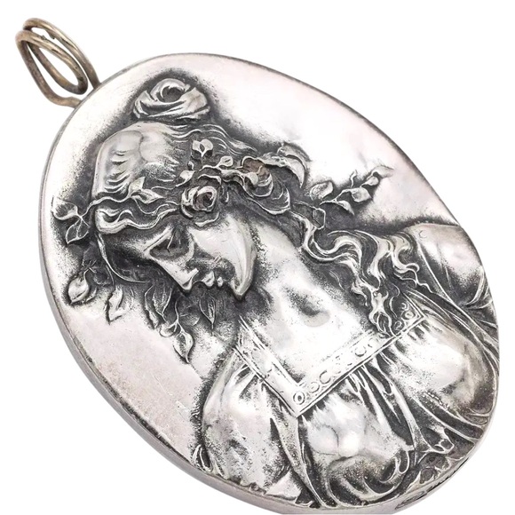 Source Unknown Jewelry - Vintage pendant by Henryk Winograd 999 Silver on a beaded necklace sterling